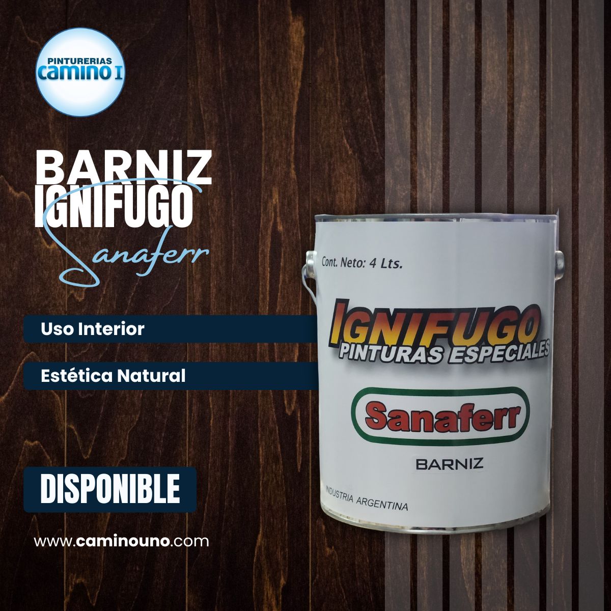 Barniz Ignifugo Sanaferr x 04 litros
