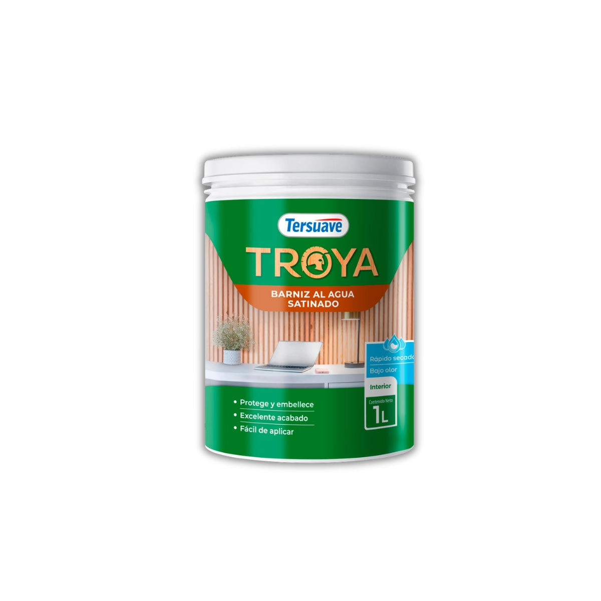 Troya Barniz al Agua Satinado Tersuave x 01 litros