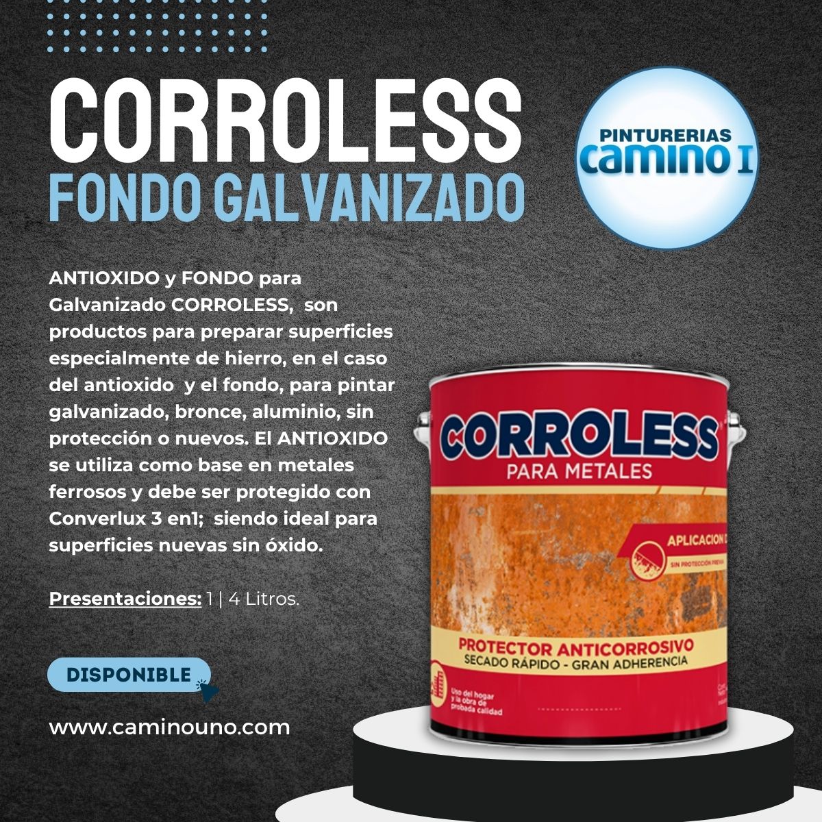 Fondo Galvanizado Corroless Petrilac x 01 litros