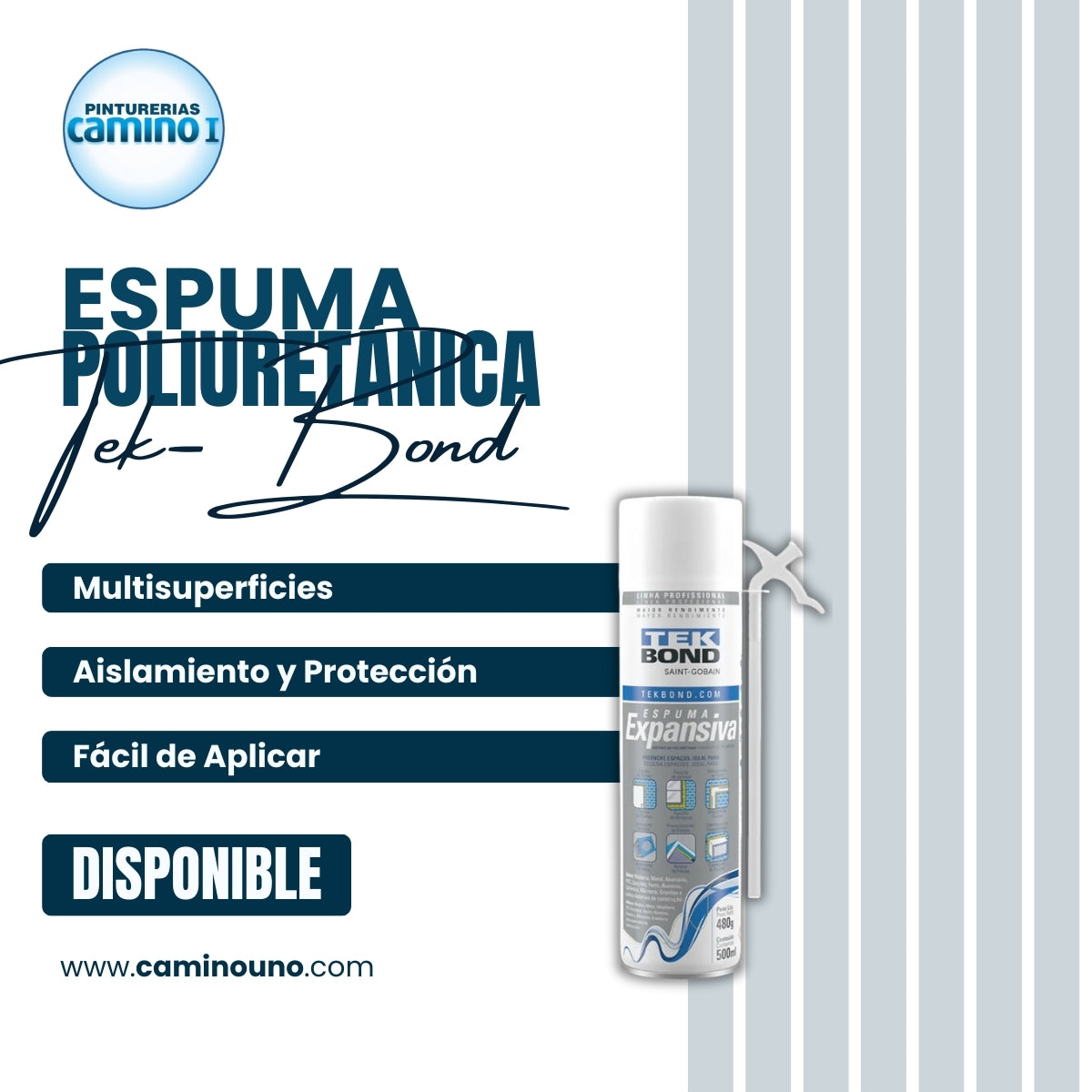 Espuma Poliuretanica Tek Bond x 500 ml