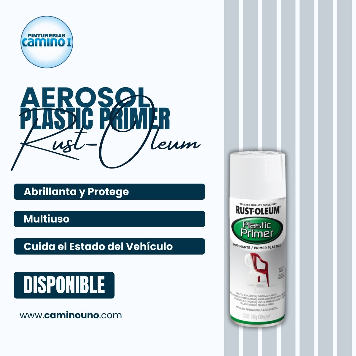 Aerosol Imprimante para Plástico Satinado Rust-Oleum x 340 gramos