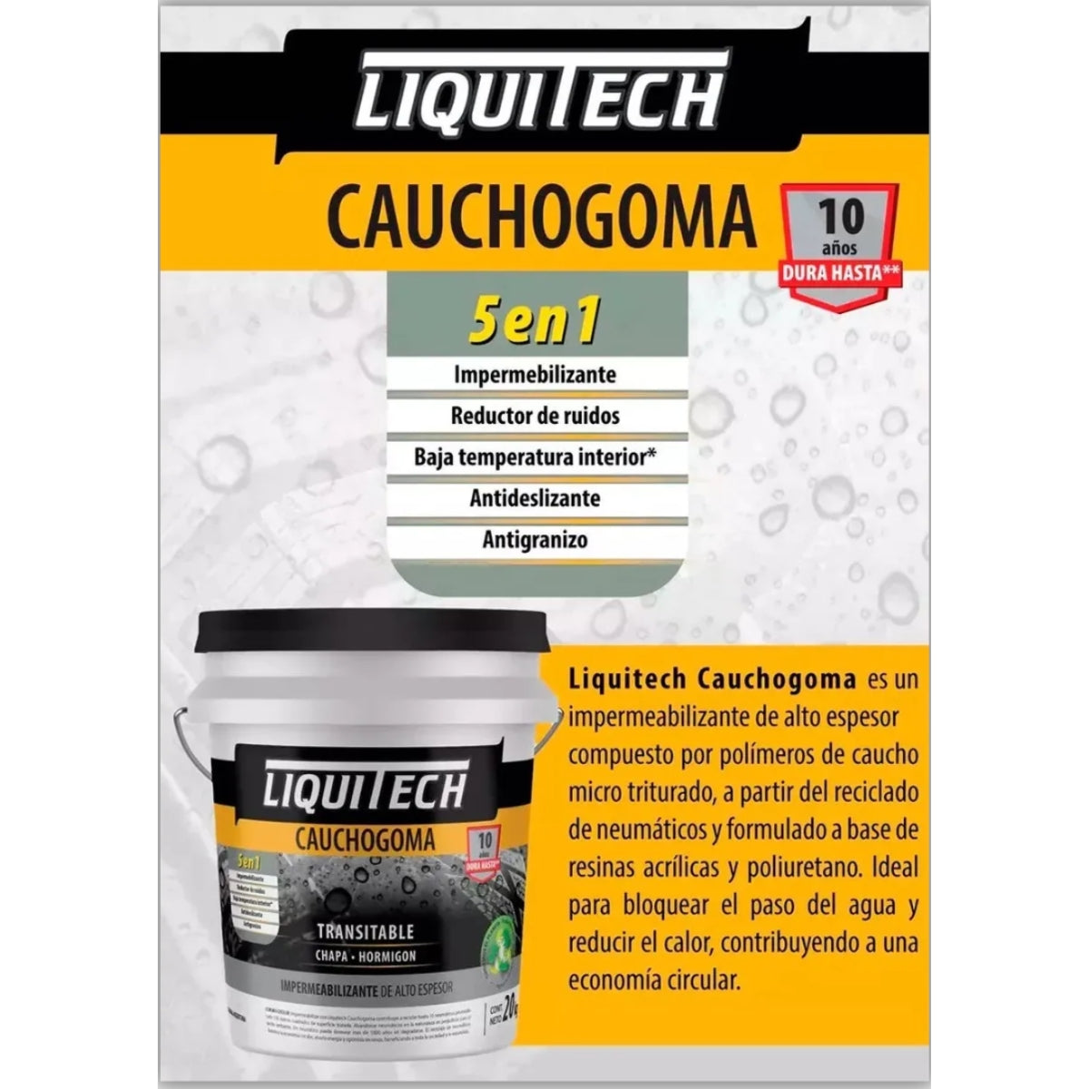 Liquitech CauchoGoma Impermeabilizante x 04 kg