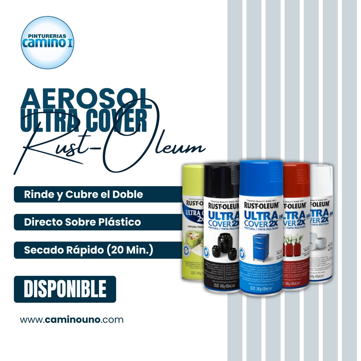 Aerosol Ultra Cover Brillante Rust-Oleum x 340 gramos