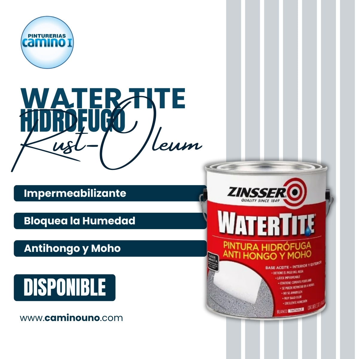 Pintura Hidrofuga Blanco Mate Rust-Oleum x 3.785 litros
